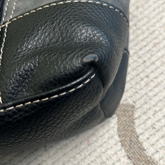 BOC vegan leather multiple pockets Black Gray shoulder tote Bag - Picture 12 of 17